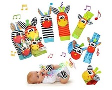 Baby Wrist & Foot Rattles Set Sensory Toys Newborn Activity Development Gift 0-6