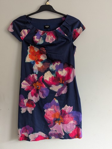 Navy bold floral print - , shift