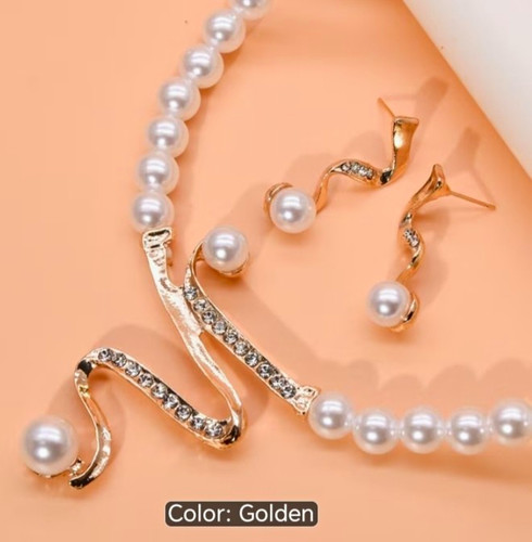 Gold plated white round pearl - plated,