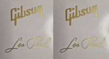 4 x Gibson Les Paul Guitar Headstock Decal Matt Gold or Silver Vinyl Stickers