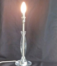 Laura Ashley Home Lamp Base Clear Acrylic Silver Metal Home Interior Candlestick