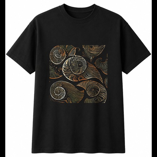Graphic nautilus torn paper - nautilus,