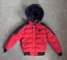 KWD (Kings Will Dream) Red & Black Puffer Jacket Coat Size S (READ DESCRIPTION)