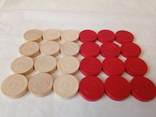 Set wooden draughts pieces - draughts,