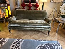 Brand New George Smith fixed back Dahl 3 seater sofa long pile velvet rrp£11,900