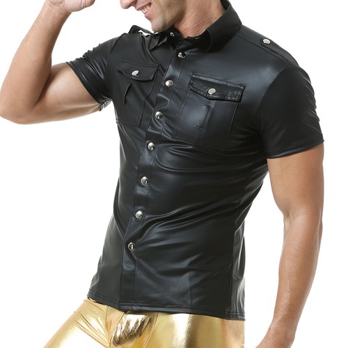 Men fashion leather shirts - men,