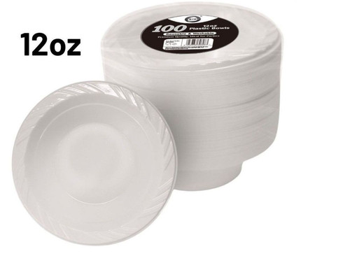 White reusable bowls party - white,