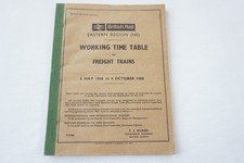 May 1968 Eastern Region Railway Working Timetable Freight Section A B C D E F