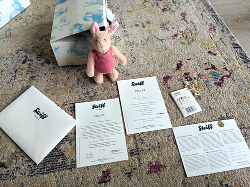 Steiff piglet mohair soft toy - mohair,