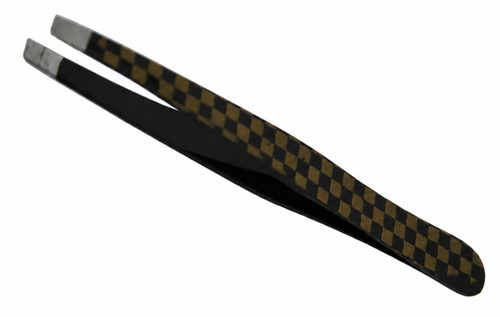 Brown tipped slanted tweezers - tipped,