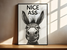 Funny Donkey Wall Art Print