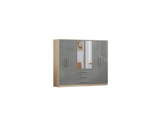Door mirrored wardrobe with - 6,