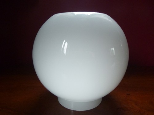 Vintage white glass globe oil - glass,