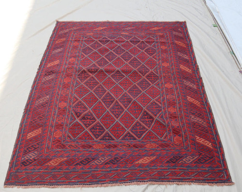 Afghan mishwani wool rug - wool,