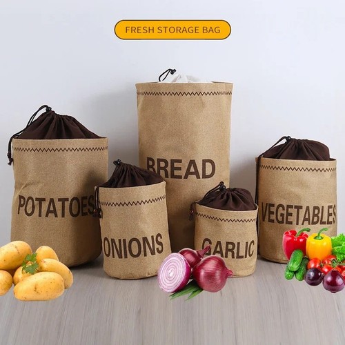 Kitchen burlap storage - storage, bag