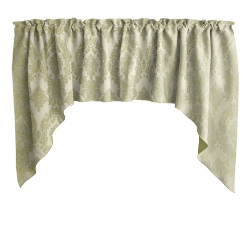 Flocked damask swag window - flocked,