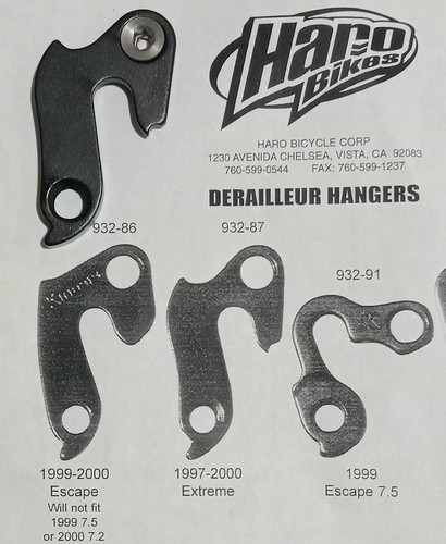 Haro derailleur hanger - haro, 932-87