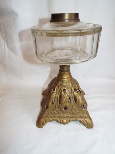 Antique panel cut glass oil