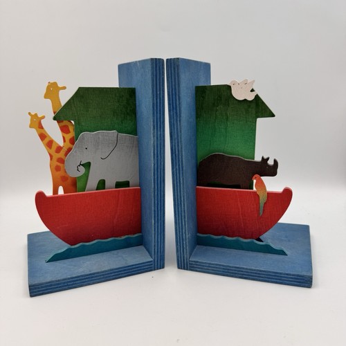 Wooden noah ark bookends - ark,