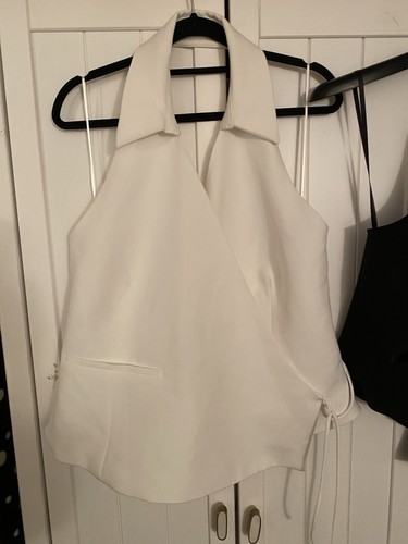 Ladies white wrap over - ladies,