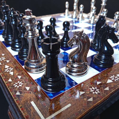 Luxury chess set mosaic solid - luxury,