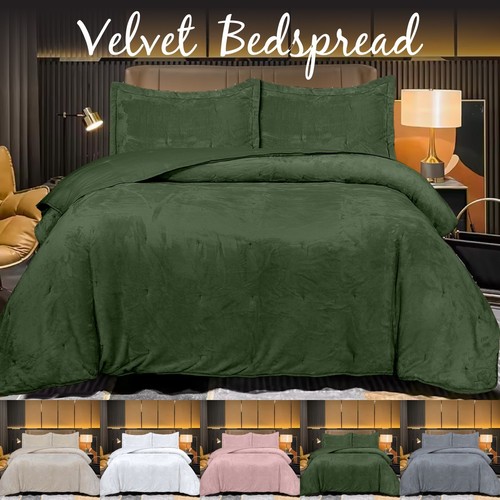 Modern plush velvet bedspread - plush,
