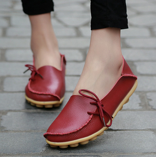 Women genuine leather bowed - leather,
