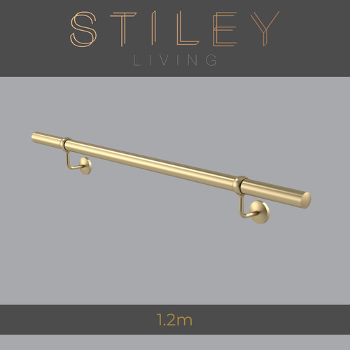 Brass stair handrail wall - brass,