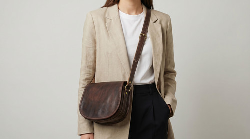Dark brown leather - leather, bag