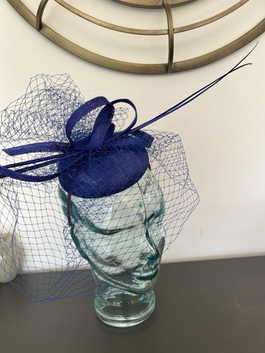Cobalt blue pillbox fascinator