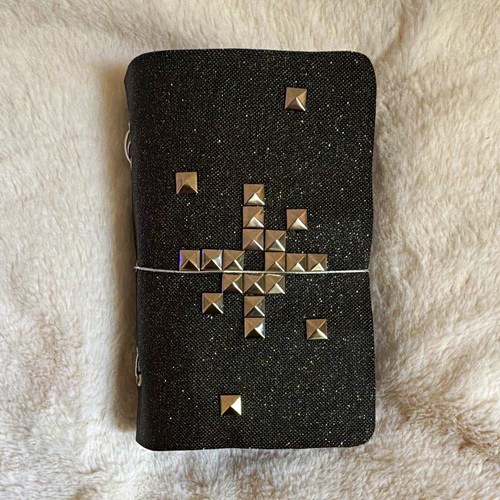 Black canvas studded women - black,