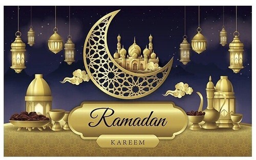 Ramadan backdrop banner gold - banner,