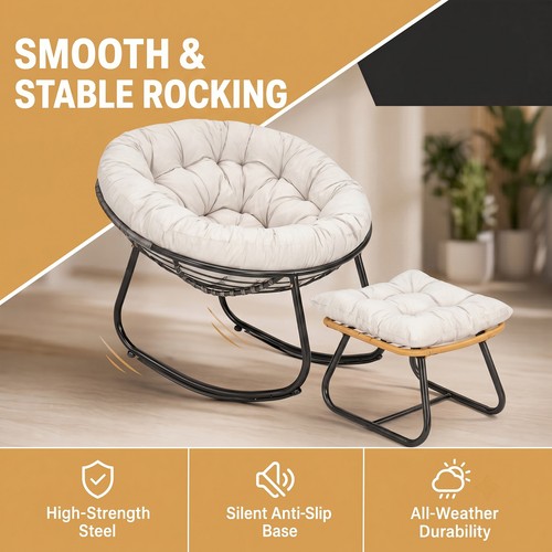 Rocking chair with footrest - with,