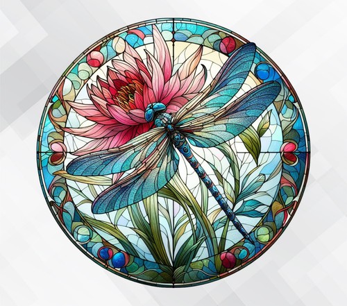 Dragonfly stained glass - stained,