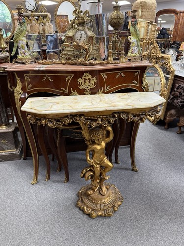 Gilt cherub marble onyx - gilt,