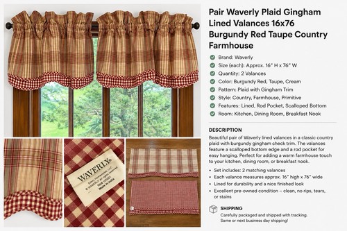 Waverly scalloped valances - 2,