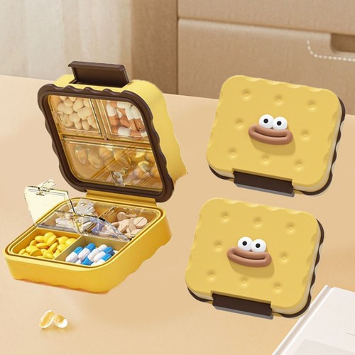 Cute biscuit grids pill - pill, box