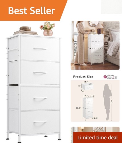 Compact white nightstand with - compact,