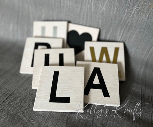 White large wooden scrabble - wooden,