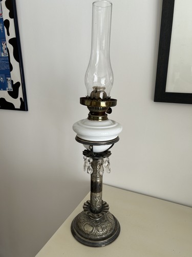 Vintage oil lamp with white - vintage,