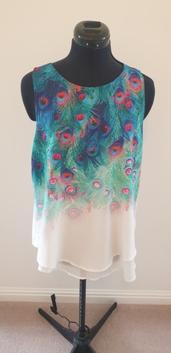 White turquoise floaty top - white/turquoise,