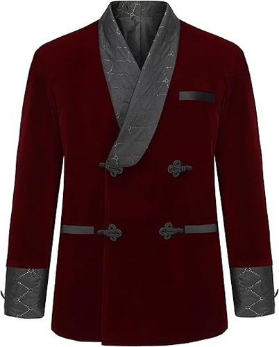 Men velvet smoking jacket - velvet,