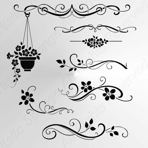 Set flowers borders - borders, small