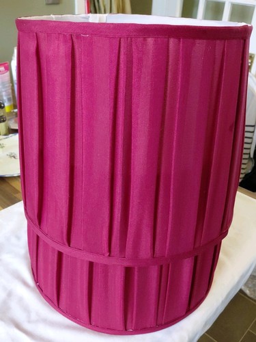Deep red silk lampshades - x,