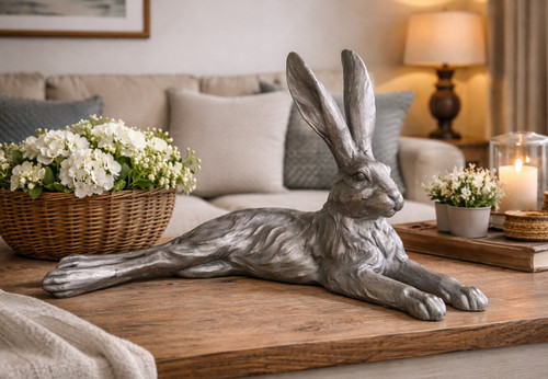 Large resin lying hare - resin,