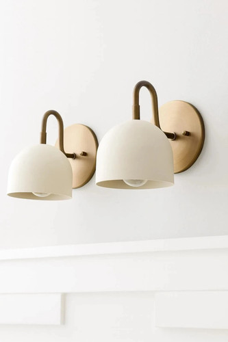 Modern brass bowl wall sconce - modern,
