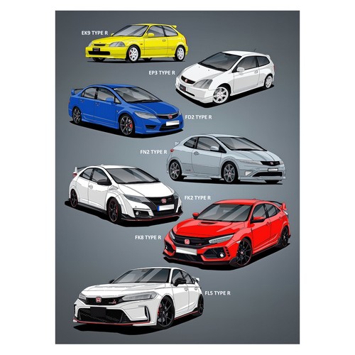 Honda type evolution poster - type,