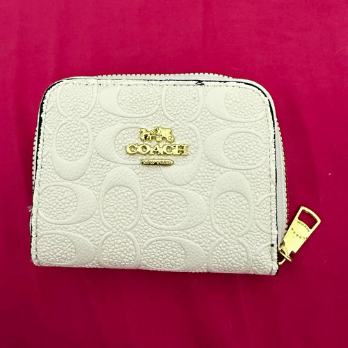 Coach white leather signature - coach,
