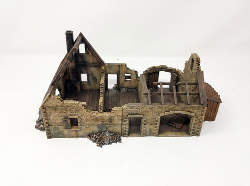 Bastogne ruined farmhouse ww2 - ruined,