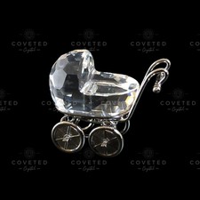 Swarovski Crystal Memories BABY CARRIAGE PRAM RHODIUM 626865 Boxed Rare Retired